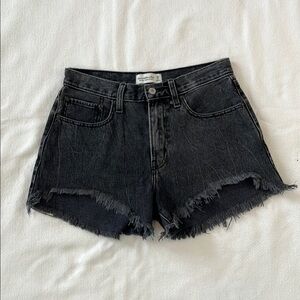 Abercrombie & Fitch Black Distressed Denim Jean Shorts